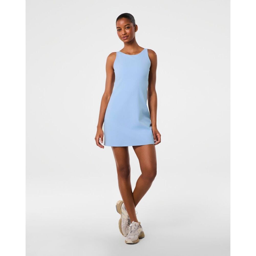 NWT SPANX Power Boost Exercise Dress Size M lavender Built in Brief